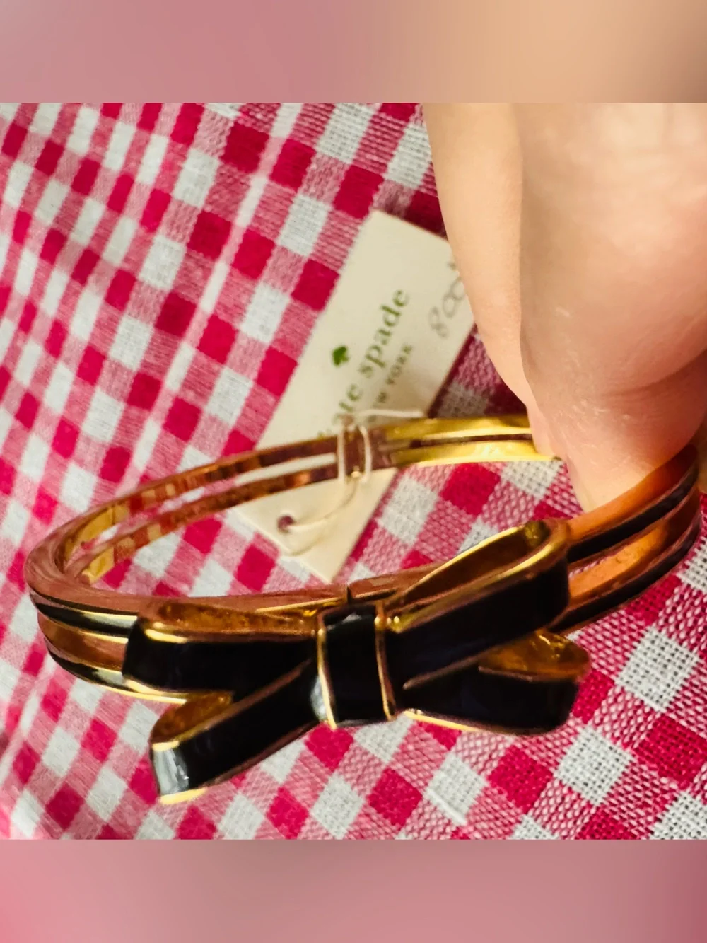 kate spade Gold Double Bow Hinge Bangle